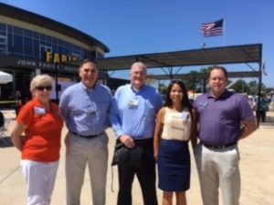 Left to right, Jeannie Braun, executive director Fenton Area Chamber of   Commerce; Steve Oslica, executive director Hawthorn Foundation; Jim   Curran, executive vice president, Electrical Connection/Executive   Committee Hawthorn Foundation; Hong Nguyen,Business Banking Officer US   Bank/ Treasurer Asian American Chamber of Commerce St.Louis; and Fenton   Mayor Josh Voyles.