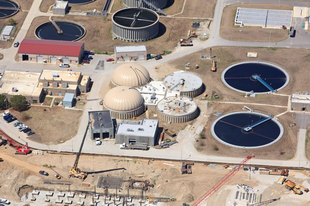 Overhead view of facility