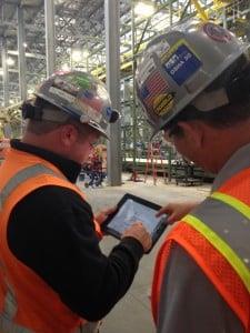 Close up of Workers with Ipad