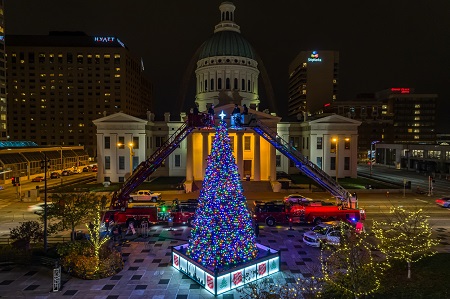 Salvation Army St. Louis Midland Division’s 36-foot-tall Tree of Lights